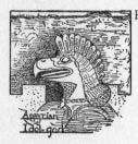 (drop cap T) Assyrian idol-god