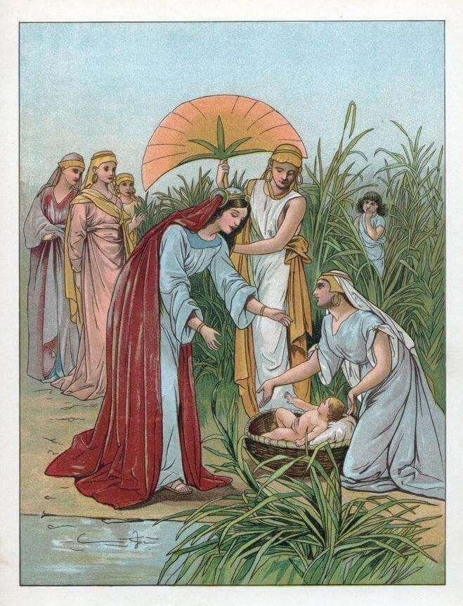 Pharaoh's daughter finding Moses